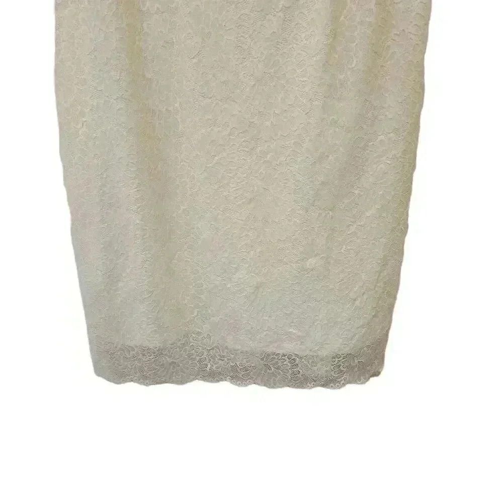 Sweet Salt Women's Ivory Stretch Lace Lined Modest Dress - Picture 5 of 13